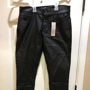 Pleather black skinny pants